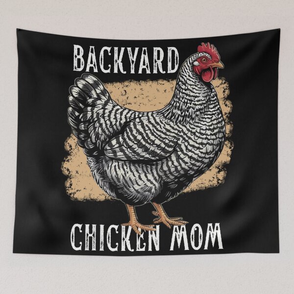 Item preview, Backyard Chicken Mom Barred Rock Hen Design Vintage Farmhouse Art designed and sold by MTJ-Mushrooms.
