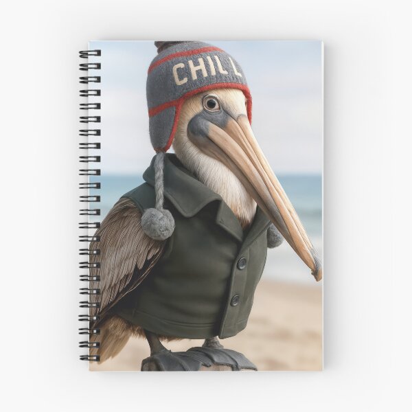 Item preview, Pelican On a Fence Post Wearing a Vest and Hat designed and sold by Maria Dryfhout.
