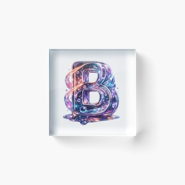 Item preview, 3D Galaxy Letter B Crystal designed and sold by Lilou Art Shop.