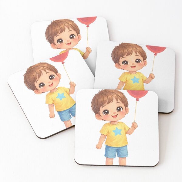 Item preview, Cute Kawaii Boy with Balloon designed and sold by MIArt Studio.