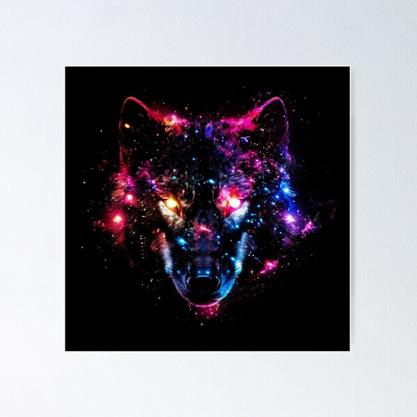 Item preview, Cosmic Wolf Face – Dark Spectrum Galaxy Spirit Design designed and sold by PSYNOVA.
