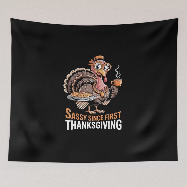 Item preview, Glam Turkey Drinking Coffee Bow Thanksgiving Women Teen Kids  0 designed and sold by DigitaldeligArt.