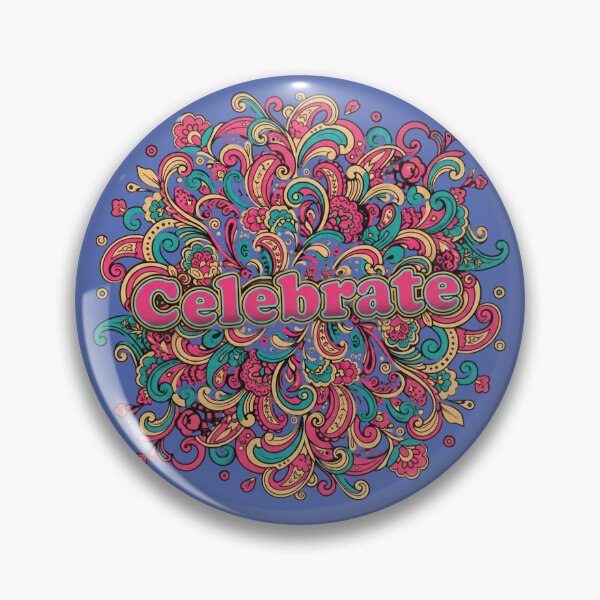 Item preview, Celebrate in Color | Vibrant Paisley Mandala Typography Art designed and sold by InkWeaveShop.