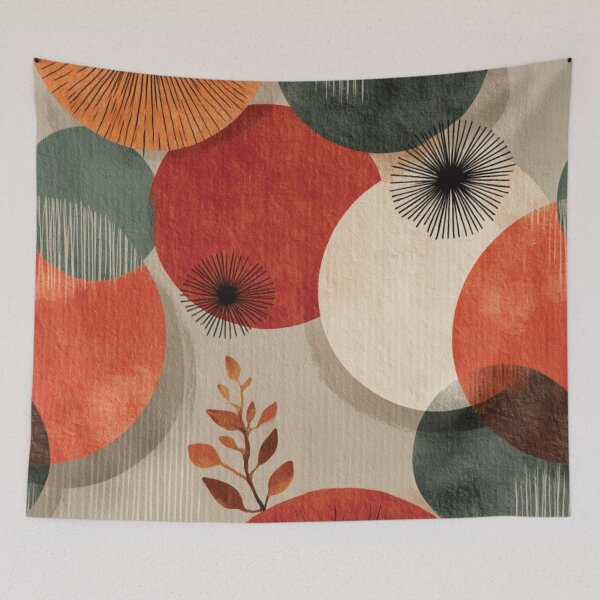 Item preview, Earthy Textured Abstract Dandelion and Circle Pattern designed and sold by DGtaLrtcom.