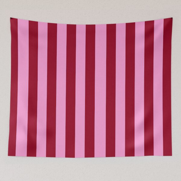 Item preview, Raspberry Red on Pink Stripes Pattern designed and sold by OneThreeSix.