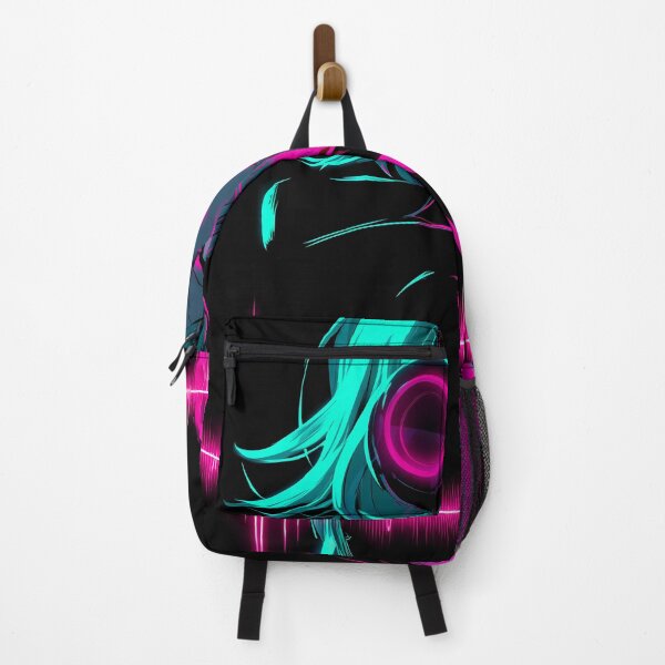 Item preview, Neon Pulse Headphone Girl – Cyan & Hot Pink Audio Wave designed and sold by NeonHorizon Studio.