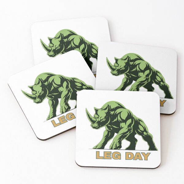 Item preview, LEG DAY – Powerful Rhino Gym design for leg training & fitness motivation designed and sold by FrenchieFever.
