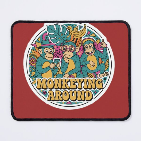 Item preview, Monkeying Around - Funny Cartoon Monkeys Sticker & Graphic designed and sold by SlientOrbit.