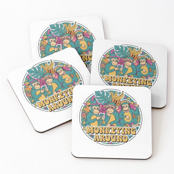 Item preview, Monkeying Around - Funny Cartoon Monkeys Sticker & Graphic designed and sold by SlientOrbit.
