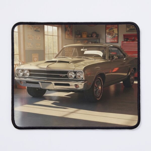 Item preview, Golden Hour Garage - Realistic Classic American Muscle Car Art designed and sold by HappySproutArt.