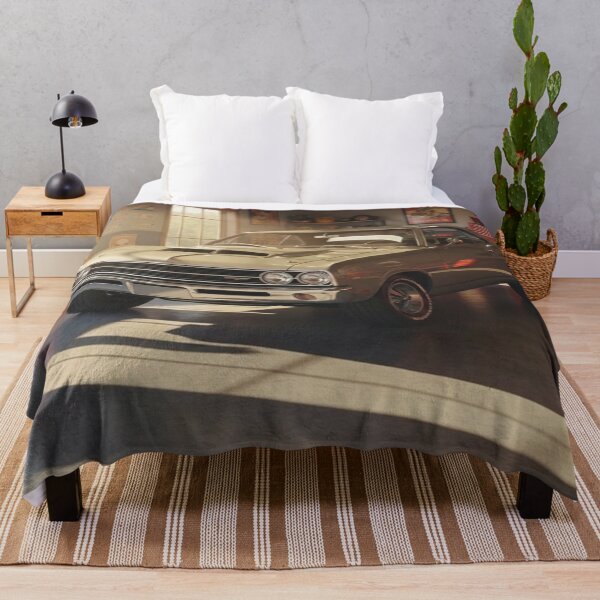Item preview, Golden Hour Garage - Realistic Classic American Muscle Car Art designed and sold by HappySproutArt.