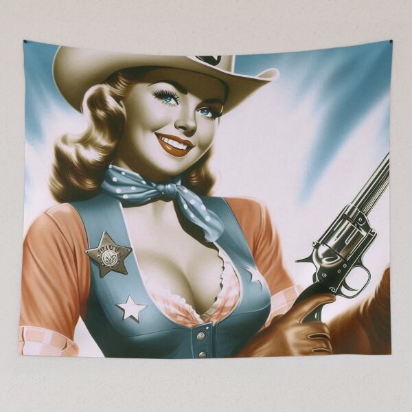 Item preview, Retro Cowgirl Pin Up designed and sold by PulpVintage.
