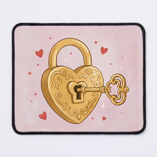 Item preview, Vintage Gold Heart Lock and Key Love Illustration designed and sold by naughty-raccoon.