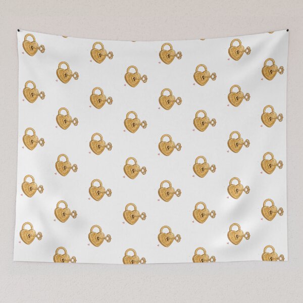 Item preview, Vintage Gold Heart Lock and Key Love Illustration designed and sold by naughty-raccoon.