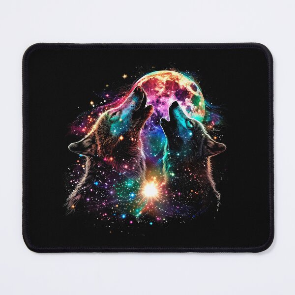 Item preview, Howling Wolves Moon Art – Dark Spectrum Galaxy Spirit Design designed and sold by PSYNOVA.