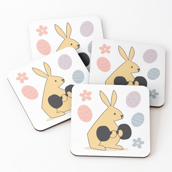 Item preview, Minimalist Easter Bunny Lifting Weights Fitness Vector Design designed and sold by FunFitLife Studio.