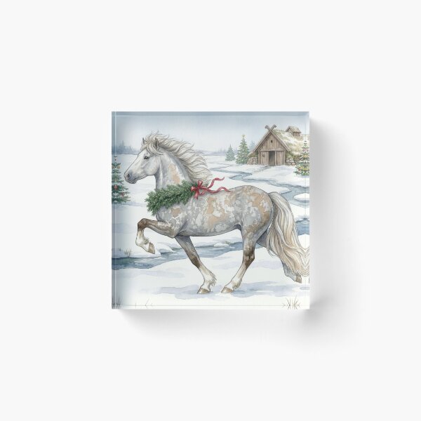 Item preview, Festive Icelandic Horse in Winter Landscape designed and sold by CentauriArt.