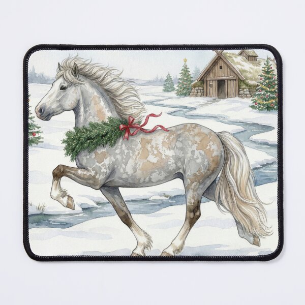 Item preview, Festive Icelandic Horse in Winter Landscape designed and sold by CentauriArt.