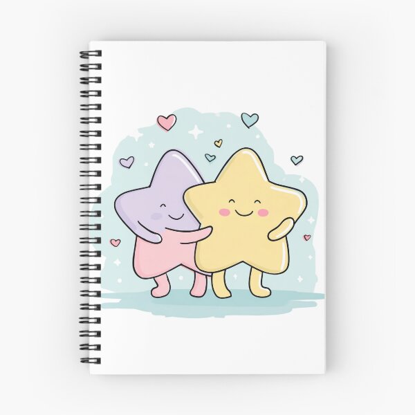 Item preview, Kawaii Hugging Stars Valentine's Day Couple Illustration designed and sold by BigStar-Cart.