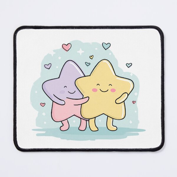 Item preview, Kawaii Hugging Stars Valentine's Day Couple Illustration designed and sold by BigStar-Cart.