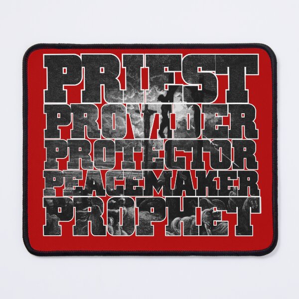 Item preview, Priest, Provider, Protector, Peacemaker, Prophet - Jesus (blackout) designed and sold by CERichards.