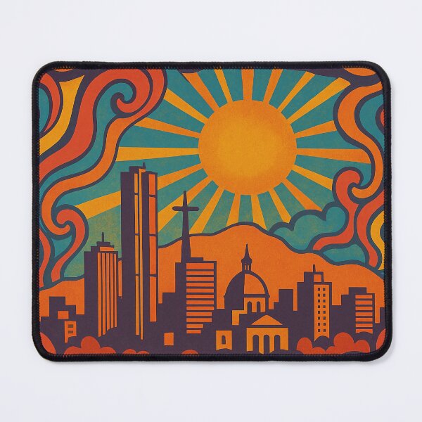 Item preview, Trippy Psychedelic Poster of Caracas | Neon Avila Mountain Vision | Surreal Latin Urban Art designed and sold by PaintedPixels01.