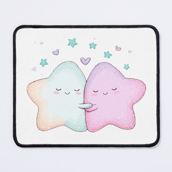 Item preview, Celestial Star Hug Kawaii Pastel Valentine's Day Couple designed and sold by BigStar-Cart.