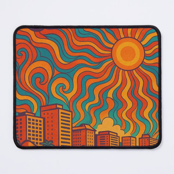 Item preview, Trippy Psychedelic Poster of Cancún | Neon Caribbean Paradise | Surreal Tropical City Art designed and sold by PaintedPixels01.