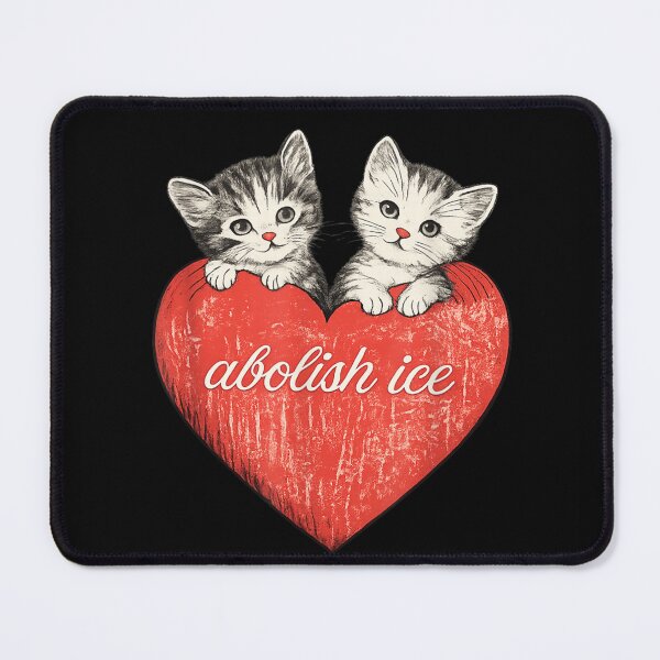 Item preview, Two Cute Kittens Peeking From Red Heart With Social Activism Message designed and sold by LizzyKeiko.