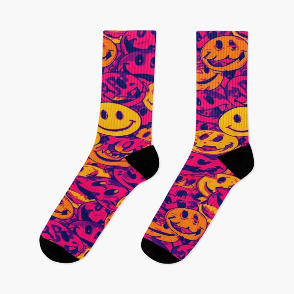 Item preview, Graphic Smiley Distortion Pattern with Y2K Vibe designed and sold by mari0n980.