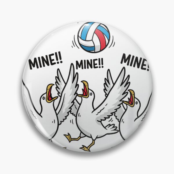 Item preview, Funny Seagulls Shouting Mine While Chasing A Colorful Volleyball Sports Art designed and sold by RenettaFunky.