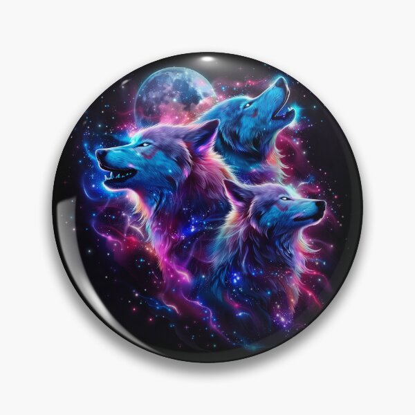 Item preview, Three Wolves Moon Art – Dark Spectrum Galaxy Wolf Design designed and sold by PSYNOVA.