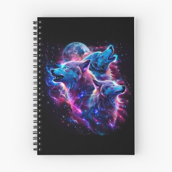 Item preview, Three Wolves Moon Art – Dark Spectrum Galaxy Wolf Design designed and sold by PSYNOVA.