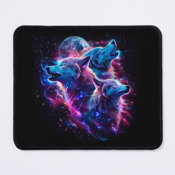 Item preview, Three Wolves Moon Art – Dark Spectrum Galaxy Wolf Design designed and sold by PSYNOVA.