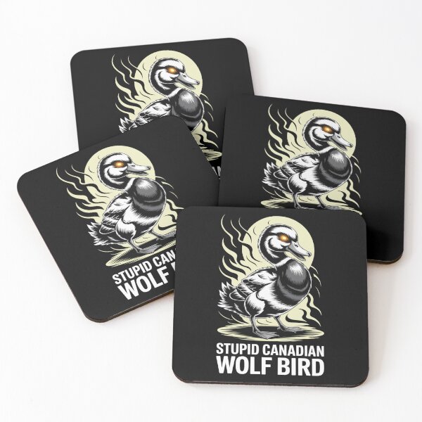Item preview, Stupid Canadian Wolf Bird - Ominous Standing Pose Moonlit Design designed and sold by DarylWelsh2024.