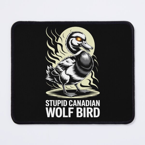 Item preview, Stupid Canadian Wolf Bird - Ominous Standing Pose Moonlit Design designed and sold by DarylWelsh2024.