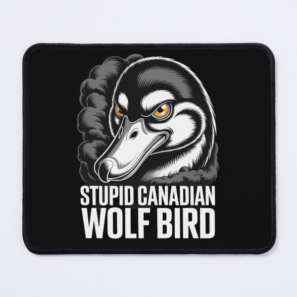 Item preview, Stupid Canadian Wolf Bird - Cunning Side Glance Smoky Portrait Design designed and sold by DarylWelsh2024.