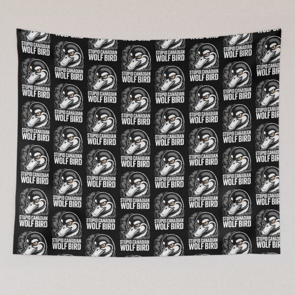 Item preview, Stupid Canadian Wolf Bird - Cunning Side Glance Smoky Portrait Design designed and sold by DarylWelsh2024.