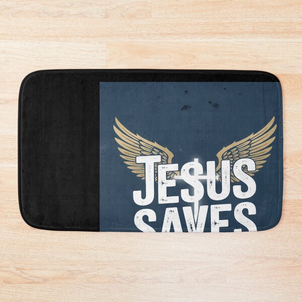 Item preview, Jesus Saves Typography with Wings designed and sold by DeBrainstore.