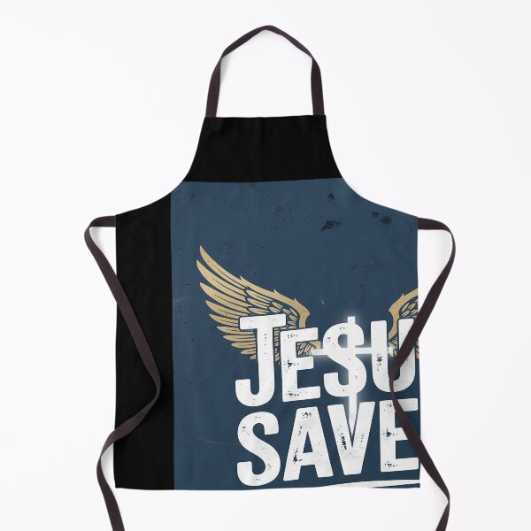 Item preview, Jesus Saves Typography with Wings designed and sold by DeBrainstore.
