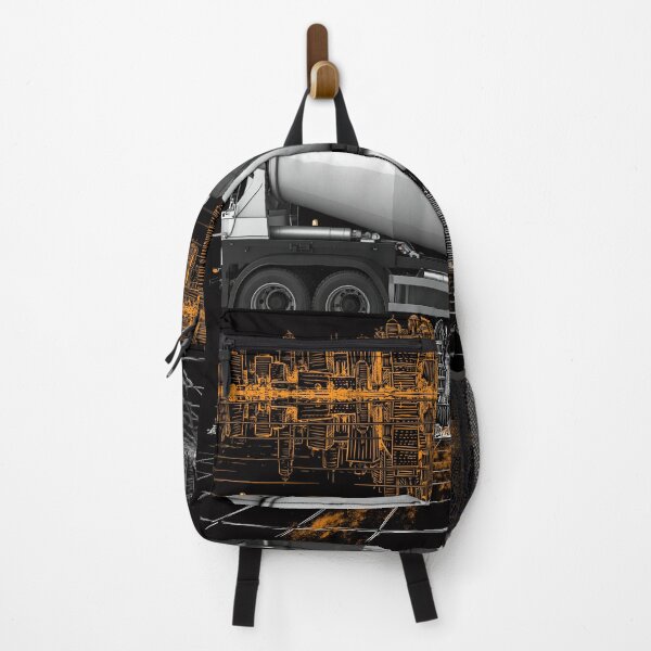 Item preview, Concrete Mixer Truck in Urban Cityscape – Industrial Art Design designed and sold by IsaBellCreative.