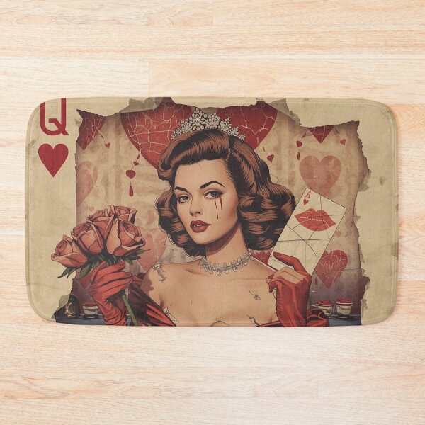 Item preview, Queen of Hearts Grunge 50s Pin-Up Playing Card | Sad Prom Queen | Vintage Heartbreak Aesthetic Art designed and sold by MissSaylor.