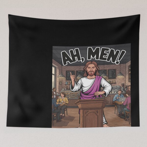 Item preview, Jesus at a Coffee Shop designed and sold by DeBrainstore.