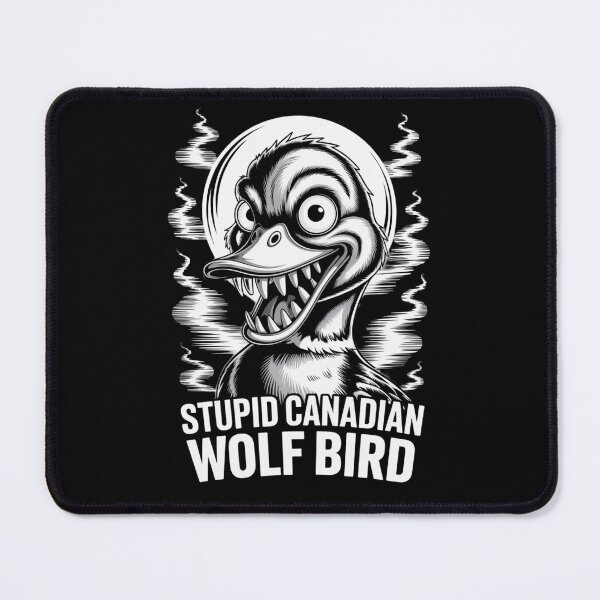 Item preview, Stupid Canadian Wolf Bird - Maniacal Laughing Moon Halo Design designed and sold by DarylWelsh2024.
