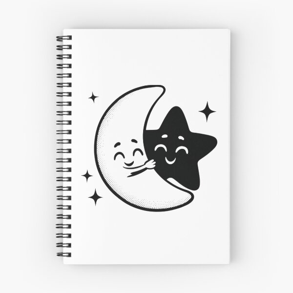 Item preview, Celestial Moon and Star Hug Valentine's Day Illustration designed and sold by BigStar-Cart.