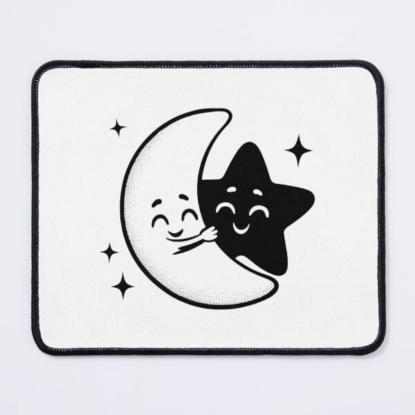 Item preview, Celestial Moon and Star Hug Valentine's Day Illustration designed and sold by BigStar-Cart.