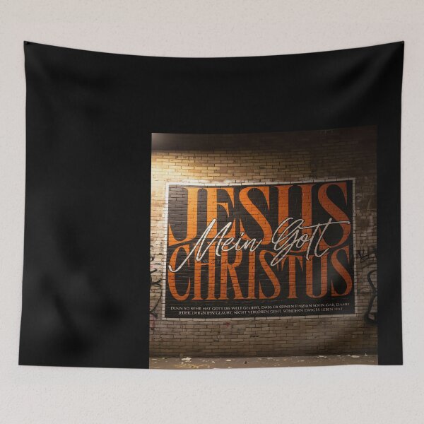 Item preview, Jesus Christus Graffiti on Brick Wall designed and sold by DeBrainstore.