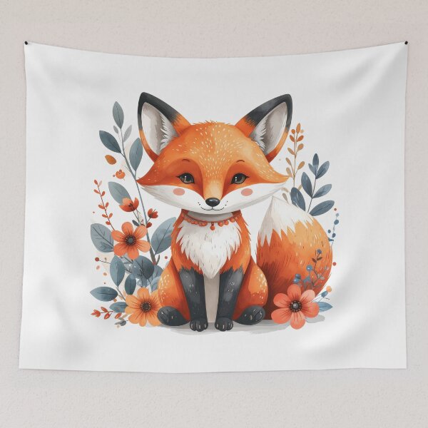 Item preview, Whimsical Floral Fox Illustration – AI Generated designed and sold by Creative Closeup.