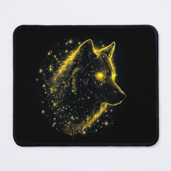 Item preview, Golden Wolf Art – Dark Spectrum Cosmic Spirit Design designed and sold by PSYNOVA.