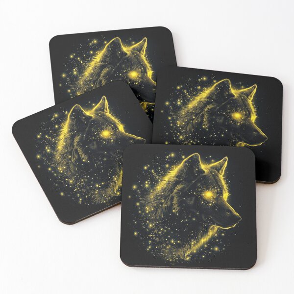 Item preview, Golden Wolf Art – Dark Spectrum Cosmic Spirit Design designed and sold by PSYNOVA.